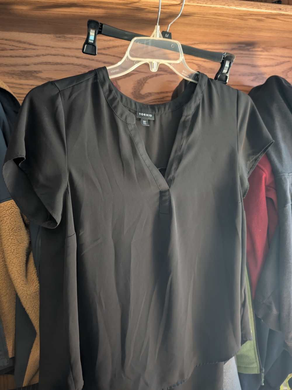 torrid Black Short-Sleeve V-Neck Pullover Blouse